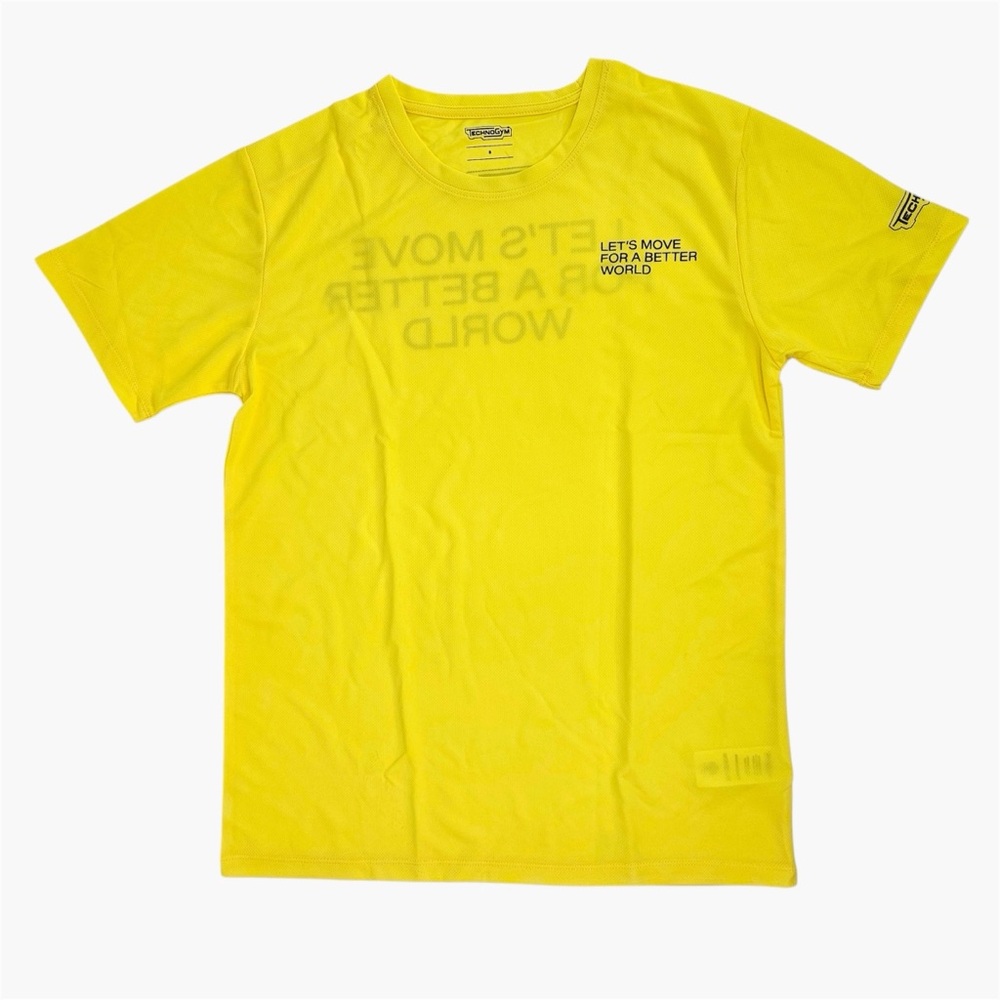 TECHNOGYM “Let’s Move For A Better World” T-Shirt Tee Crewneck Yellow Unisex S